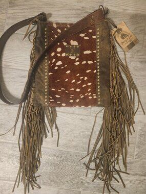 Keep It Gypsy Upcycled Louis Vuitton Fringe Cowhide Crossbody – Genuine Leather